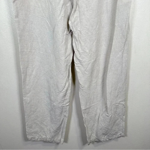 Cubavera Mens Size Large Linen Beige Straight Leg Drawstring Casual Pant - Picture 11 of 12